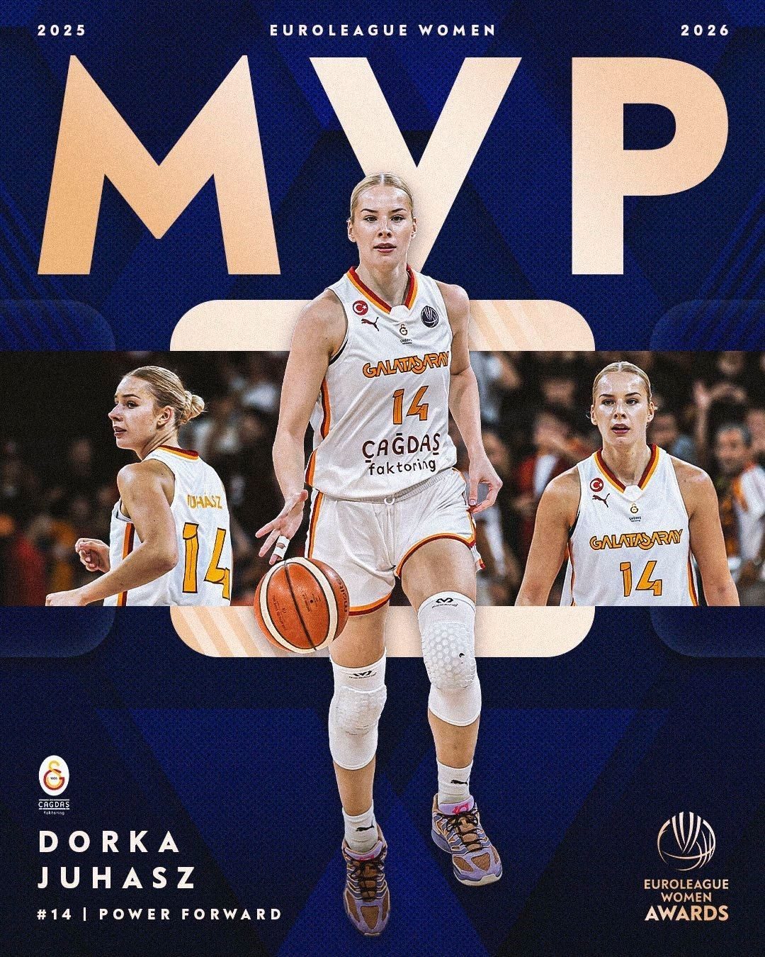 Kadınlar Euroleague’de sezonun MVP’si Galatasaray’dan Dorka Juhasz