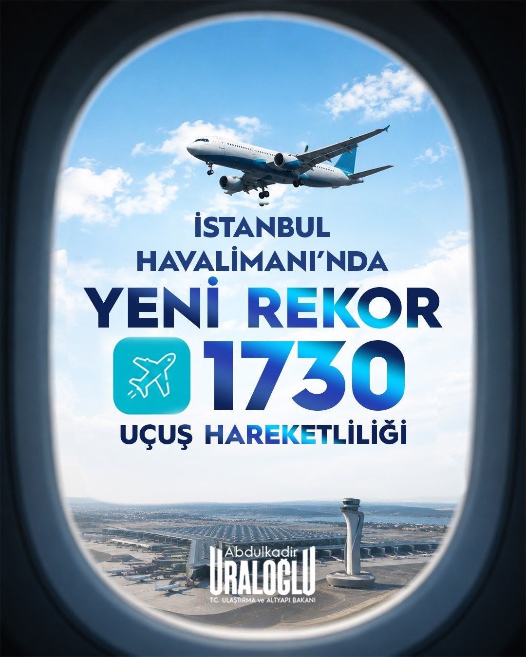 Bakan Uraloğlu: “İstanbul Havalimanı’yla yeni bir kilometre taşına daha ulaştık”