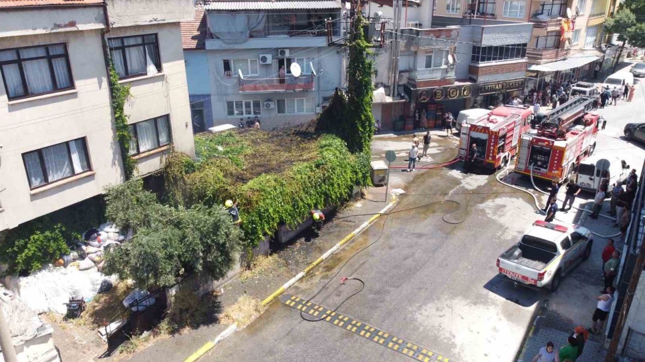 Balıkesir’de çardak yangını korkuttu