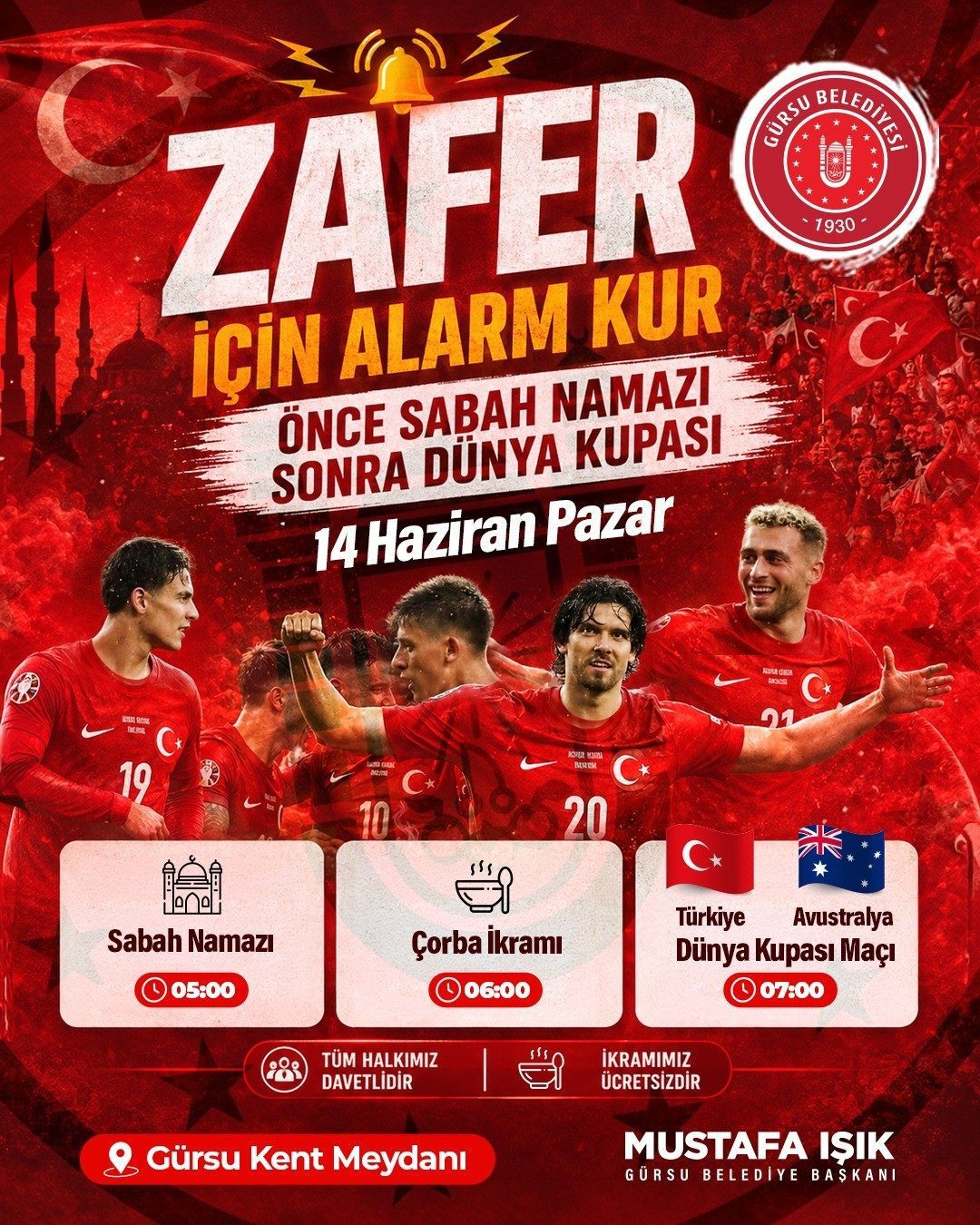 Milli maç heyecanı Gürsu’da yaşanacak